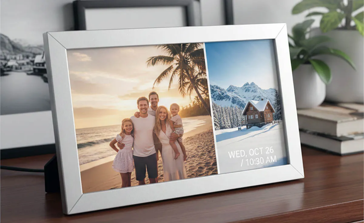 Digital Aura photo frame used in a home