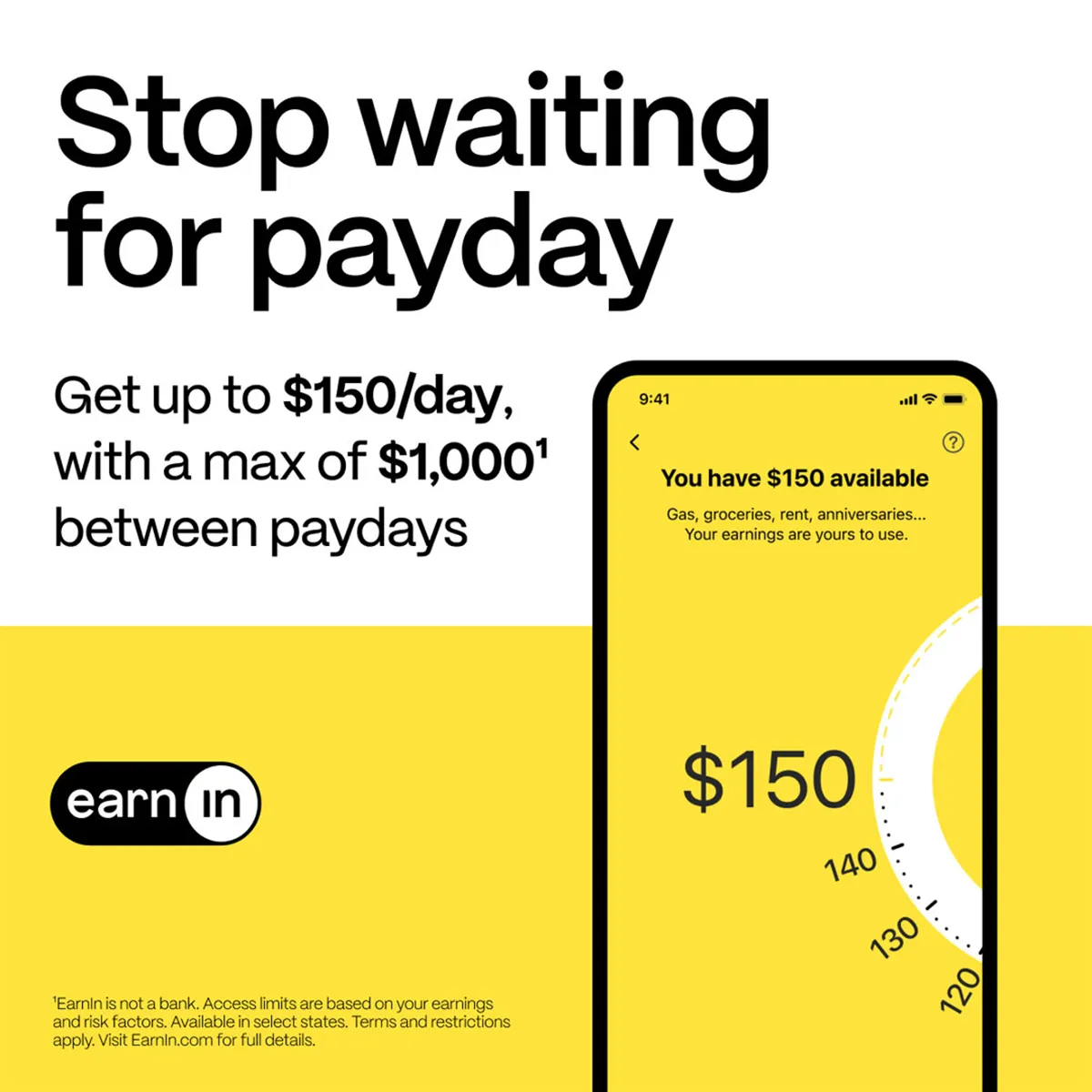 Earnin: Get up to $150/day